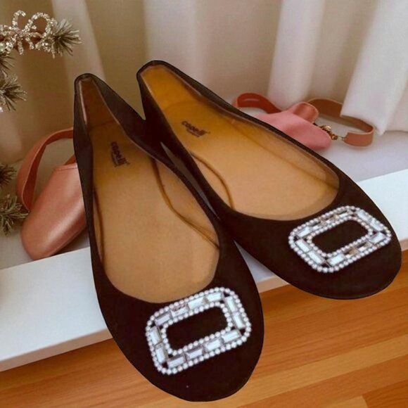 Capelli New York Ballet Flats Rhinestone Buckle 8 - Picture 1 of 7